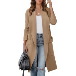 ANRABESS Women's Long Cardigan Sweater 2024 Fall Fashion Casual Oversized Knit Open Front Coatigan Jacket Coat Trendy Outfits